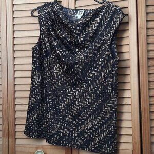Anne Klein Vintage Sleeveless Cowl Neck Tunic Top